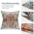 thumbnail image 5 of Boho Pillow Covers 18x18 Set of 2,Bohemian Throw Pillow Covers Orange and Blue Outdoor Decorative Linen Pillow Covers for Couch Bed Sofa Cushion Boho Fall Pillowcases, 5 of 7