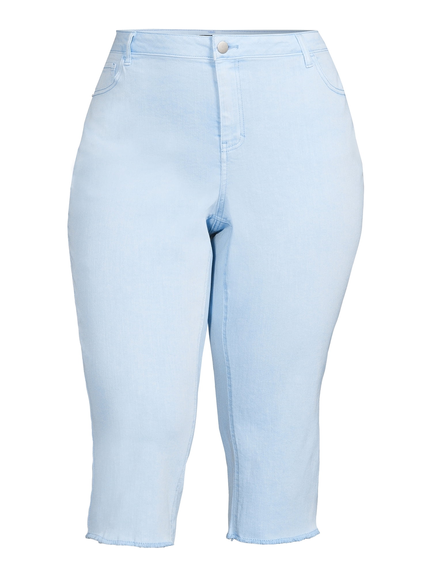 Alivia Ford Women's Plus Size Frayed Hem Capri Pants