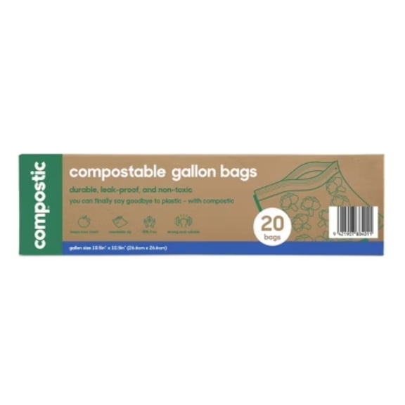 100% Compostable Gallon Bags - 20ct