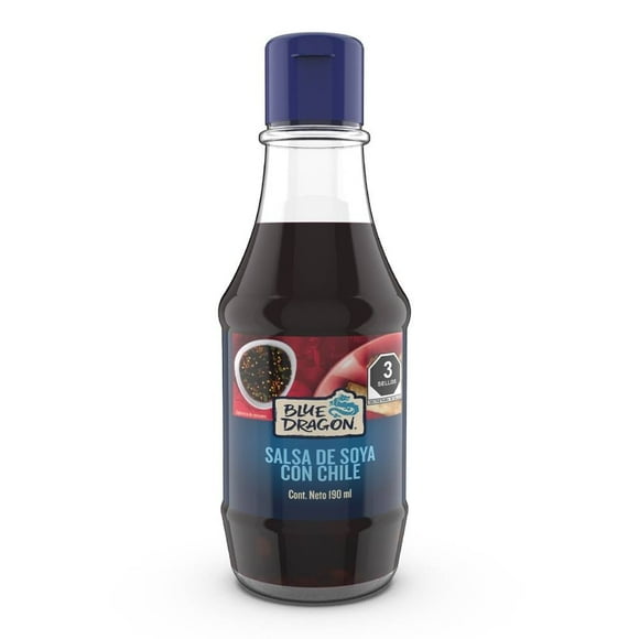 Salsa de soya Blue Dragon con chile para sushi 190 ml