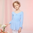 thumbnail image 3 of GYRATEDREAM Girls Long Sleeve Dance Dress Glitter Ballet Skirted Leotard Ballerina Outfit 3-10T, 3 of 5
