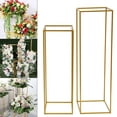 2Pc Metal Flower Stand Road Lead Geometric Column Wedding Party Decor