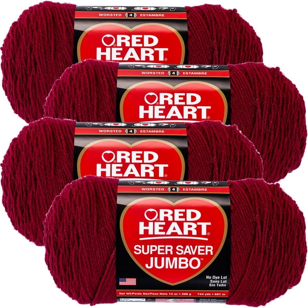 Red Heart Super Saver YarnBurgundy, Multipack Of 4