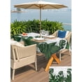 thumbnail image 5 of Outdoor Tablecloth with Umbrella Hole for Patio/Picnic/Party/Camping, Palm Leaves Waterproof Table Cloth Rectangle Table Cover Washable, Tropical Botanical Leaf Summer Wooden Gray (54"x 80"), 5 of 8
