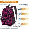 thumbnail image 3 of Butterfly and Pink Black Pattern 17" School Backpacks for Teens,Waterproof Oxford Fabric,S-Shape Padded Straps for School,Travel,Hiking,Camping, 3 of 6
