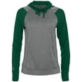 thumbnail image 3 of Holloway XS Ladies Echo Hoodie Graphite Heather/Forest 222739, 3 of 4