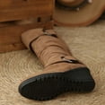thumbnail image 6 of THDHVS Womens Boots,Shoes for Women,Fashion Casual Fashion Plus Size Knee-High Pleated Slouch Boots Solid Color Round Toe Side Zipper Thick Sole Wedge Heel Brown, 6 of 10
