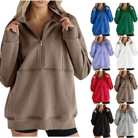 Oversize Hoodies for Women Pullover Fashion Casual Loose Long-sleeved Solid Color Hooded Sweater With Pockets