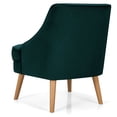 thumbnail image 3 of Resenkos Lounge Chair, Accent Armchair Leisure Chair,Accent Sofa Chair,Mid Century Velvet Accent Chair with Rubber Wood Legs for Bedroom-Green, 3 of 9