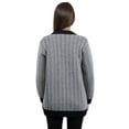 thumbnail image 4 of SAOL Merino Wool Blend Jacket Women's Herringbone Lumber Cardigan Made in Ireland, 4 of 7