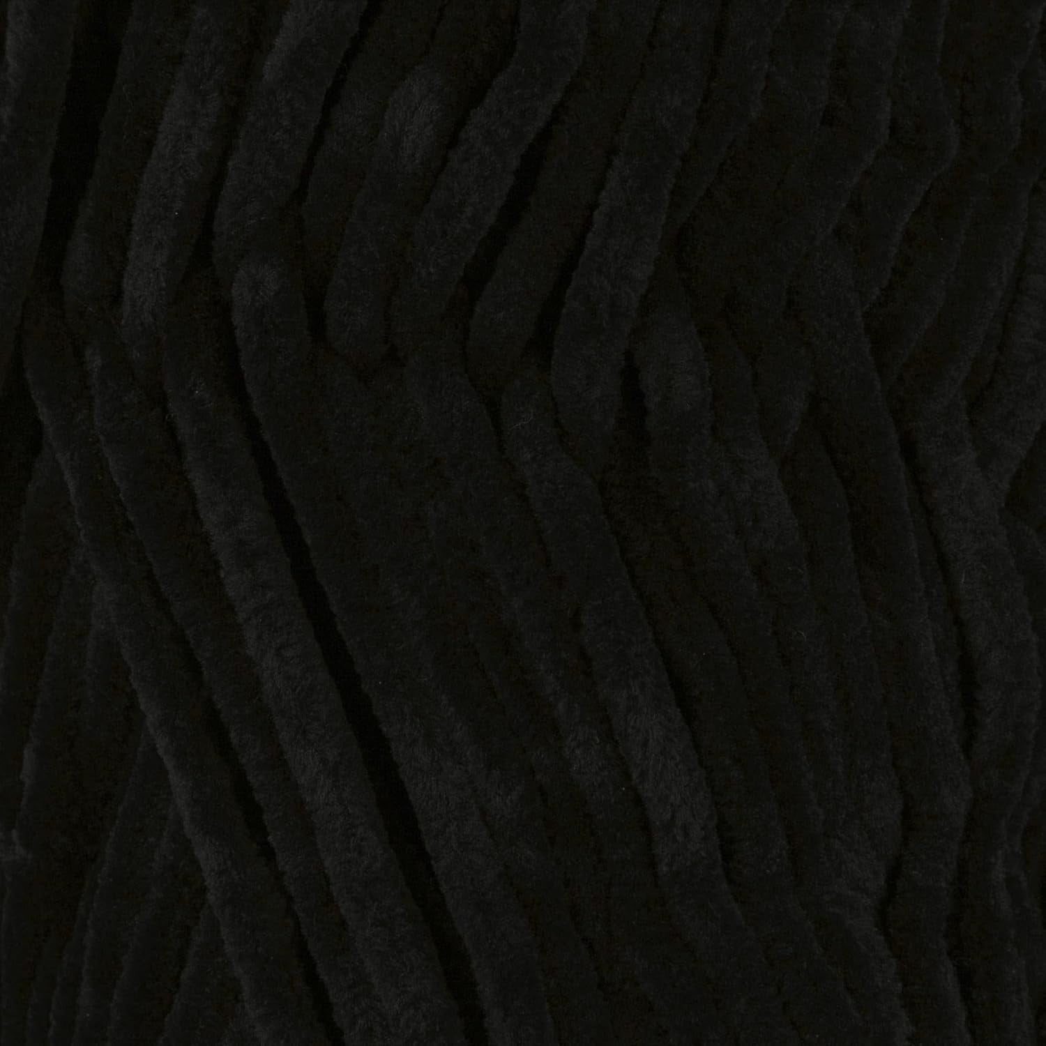 Sensy Velvet Yarn for Crocheting, Baby Blanket Yarn, Chenille Yarn, Amigurumi Yarn, 3.5 oz, 132 Yards, Gauge 5 Bulky (Black)