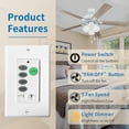 Universal UC9050T Ceiling Fan Wall Remote Control, Ceiling Fan Dip