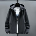 thumbnail image 2 of Xmyrz Lightweight Jacket Men Reflective Long Sleeve Zipper Pure Color Plus Size Hooded Outdoor Sports Men'S Coats Outerwear Jacket, 2 of 4