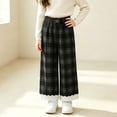 thumbnail image 2 of Edvintorg Girls Pants Winter 2026 Fashion Plaid Elastic Wasit Lace Wide Leg Baggy Pants Kids Clothes Girls 1-14 Years, 2 of 7