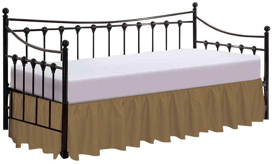 Split Corner Ruffle Bed Skirts 22" Drop, Fully Elastic Dust Ruffle, 100 Microfiber, Split