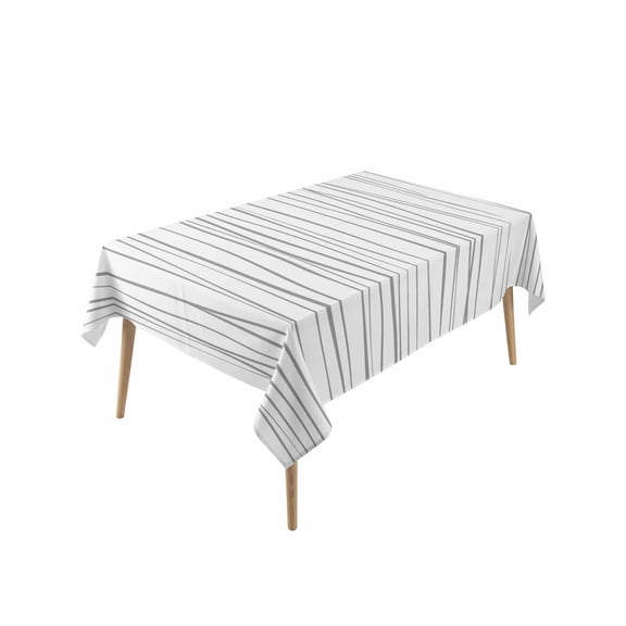 Gray Table Cloth, Abstract Lines Gradient Minimalist Modern Texture Waterproof Tablecloth for Rectangle Tables, Reusable Washable Fabric Table Cover for Restaurant Kitchen Dining Tables 60"x120"