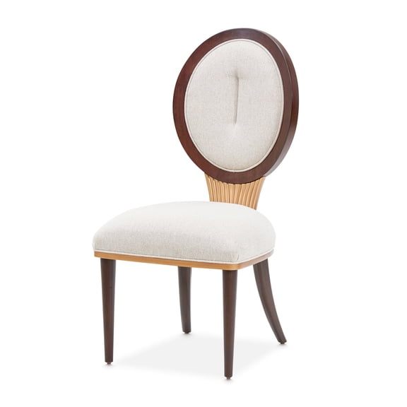 Camellia Field Dining Side Chair - Set of 2 - Linen/Warm Pecan