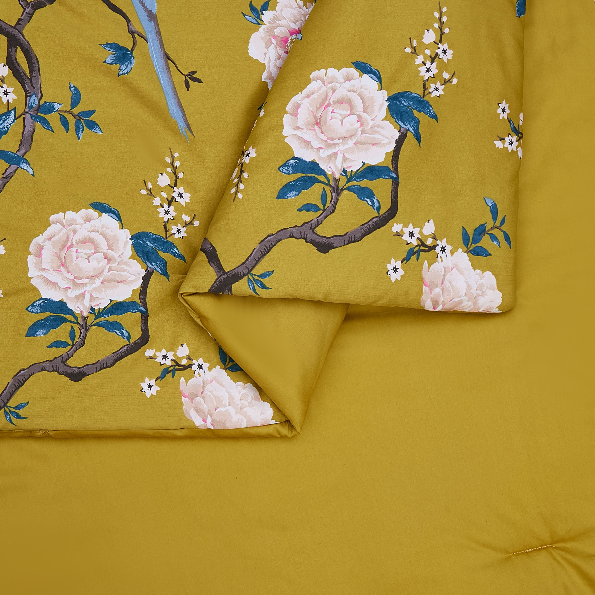 Ocleppo Bird Chinoiserie 3-Piece Comforter Set, Gold, King