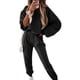 thumbnail image 1 of Conjunto de chándal de 2 piezas para mujer, de forro polar, para entrenamiento, para correr, 1 of 3