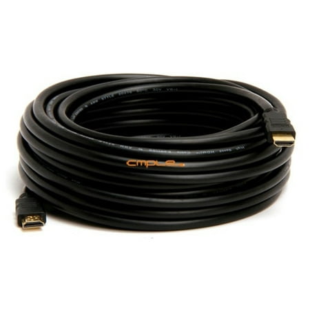 Cmple 28AWG Standard Speed HDMI Cable without Ferrite Cores - Black - (Best Way To Get Tv Reception Without Cable)