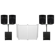 Rockville DJ Package w/(4) 10" Active Speakers+(2) 12" Powered Subwoofers+Facade