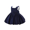 thumbnail image 2 of Gureui Kids Baby Girls Formal Princess Dress, Solid Color Sleeveless Square Collar Big Hem One-piece Dresses, 2 of 9