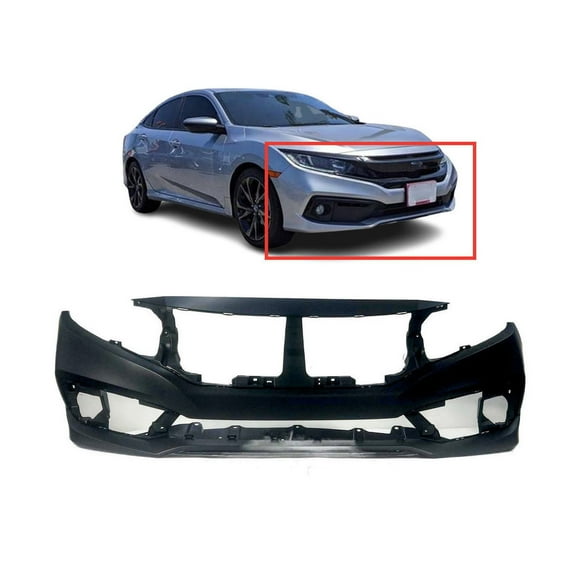 DCP Primed Front Bumper Cover for 2019 2020 Honda Civic Sedan EX LX Sport Touring