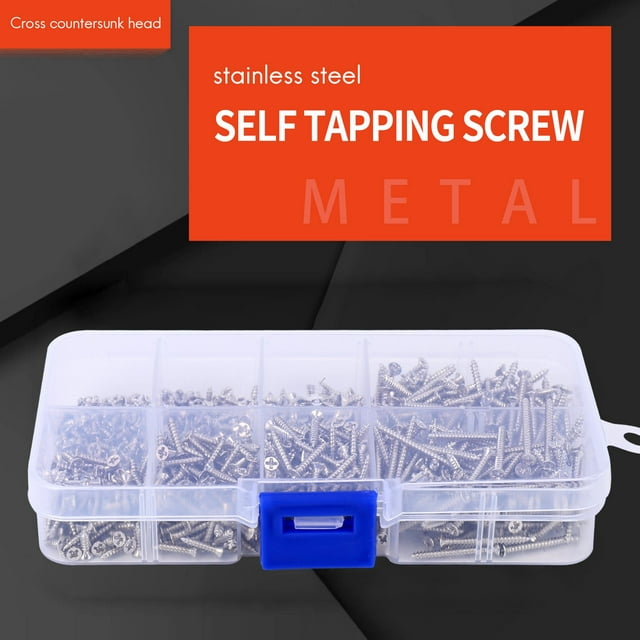 800Pcs Stainless Steel Self Tapping Screw Assortment Kit Lock Nut Wood Thread Nail Screw Sets M2