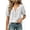 White, variant on Cotton Linen Tops for Women Puff Sleeve Notch Neck Loose Fit Button Down Trendy Casual Shirts Travel Summer Vacation Beach Tunic Blouses