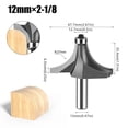 thumbnail image 2 of 1 Pce 12mm Tige Coin Arrondi pour Routeur avec Roulement Coupeur de Tungstène Outils de Menuiserie, Excellente Application Multi-Usage, 2 of 4
