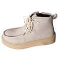 thumbnail image 1 of NECHOLOGY Zapatos Botines para mujer Botas grandes para mujer otoño e invierno nueva suela gruesa antideslizante con cordones frontales zapatos versátiles de alta moda para mujer (White 7), 1 of 7