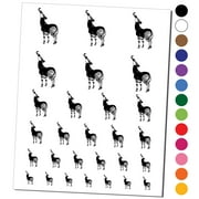 Silly Okapi Sticking Tongue Out Zebra Giraffe Water Resistant Temporary Tattoo Set Fake Body Art Collection - Black