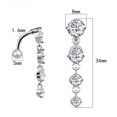 thumbnail image 2 of Nuevo Pendientes de ombligo de acero inoxidable, conjunto unisex, colgante de diamante,, 2 of 5
