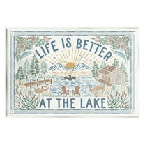 Stupell Industries Better at Lake Scenery Nature Painting Unframed Art Print Wall Art, 15 x 10