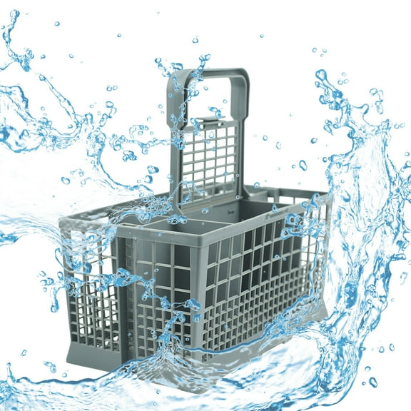 AYktou Dishwasher Cutlery Basket, 10×6×10 Inch Replacement Tableware Basket with Removable Handle, Refrigerator Kitchen Draining Storage Basket for Home Organization and Storage