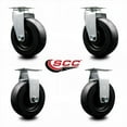 thumbnail image 2 of 6 Inch Polyolefin Caster Set with Roller Bearings 2 Swivel 2 Rigid SCC, 2 of 2