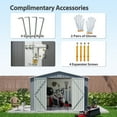 thumbnail image 5 of LZBEITEM 10 x 10 ft Outdoor Storage Shed with Floor Frame Kit, Galvanized Steel Garden Sheds, Garden Tool Shed with Double Lockable Doors for Backyard Patio Lawn, Grey, 5 of 9