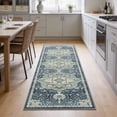thumbnail image 2 of CHITOOMA 2'x6' Runner Rug, Machine Washable Rugs for Kitchen, Vintage Soft Non-Slip Runner Rug with Stain Resistant Non-Shed Carpet for Hallway, Entryway, Bedroom, Laundry, Bathroom, Blue, 2 of 6
