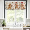 thumbnail image 5 of Christmas Vintage Valances for Windows Gingerbread Man Buffalo Plaid Rod Pocket Curtain Valance Window Treatment Short Curtains for Kitchen Living Room, 60"x18", 5 of 5