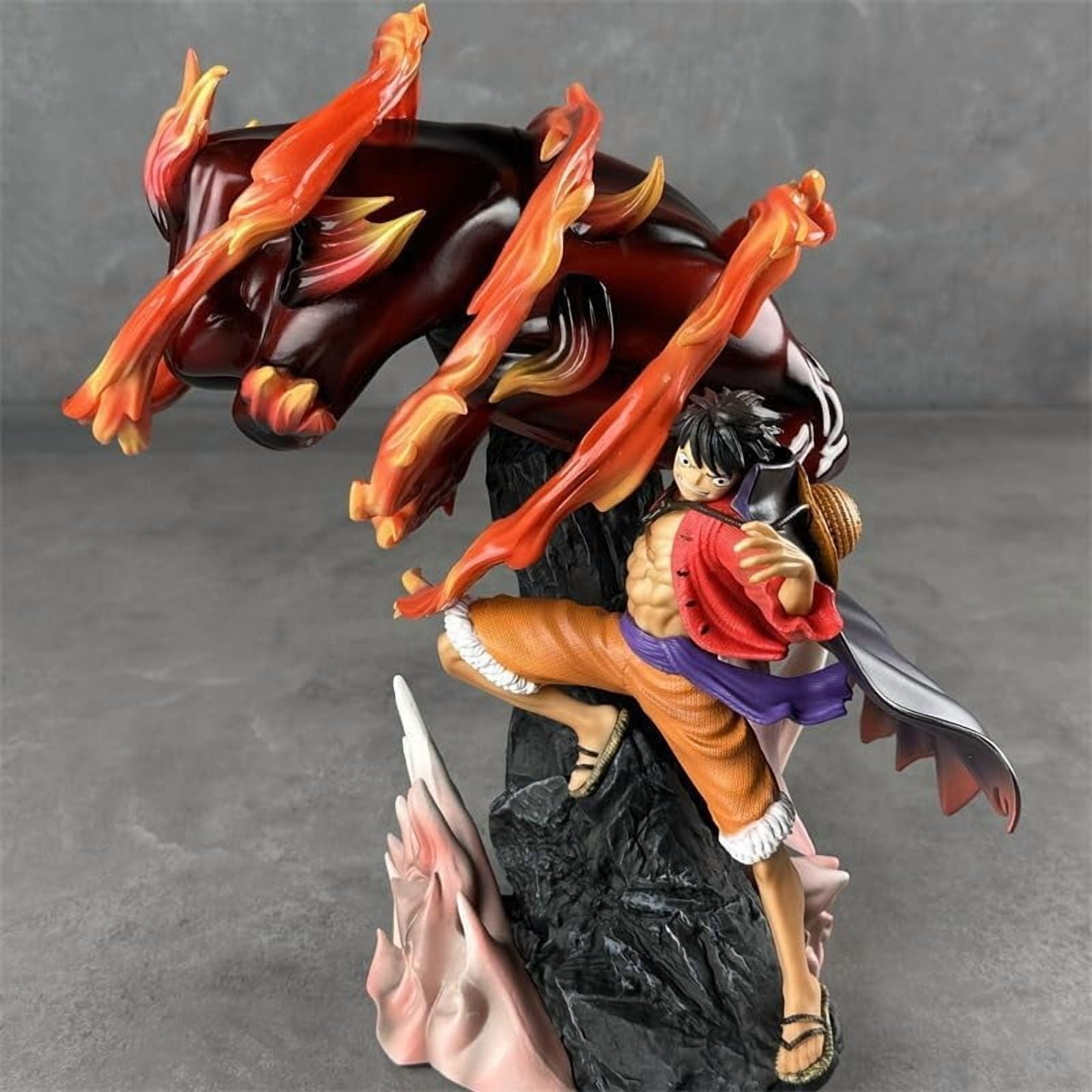 Luffy Figure Strike A Heavy Punch Hellfire Luffy Action Figures 30cm/11.8inch PVC Decorations Collectible Souvenirs for Anime Fans Gifts