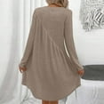 thumbnail image 6 of Women's Bodycon Dress Long Sleeve Sexy Slim Fit Waist Defining Hip Hugging Date Night Dress for Spring Fall Evening Out,Khaki,M, 6 of 7