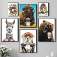 thumbnail image 2 of Póster de oso, camello, bisonte, zorro, mapache, animal que sostiene una taza de café, pintura en lienzo, arte de pared moderno, imagen para decoración del hogar y la cocina, 2 of 5