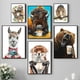 thumbnail image 2 of Póster de oso, camello, bisonte, zorro, mapache, animal que sostiene una taza de café, pintura en lienzo, arte de pared moderno, imagen para decoración del hogar y la cocina, 2 of 5