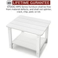 thumbnail image 5 of Stoog Outdoor Patio Rectangular Side Table, 22.8" 2-Tier End Table for Adirondack Chair, Backyard, Garden, Pool, Lawn, Beach, White, 5 of 8