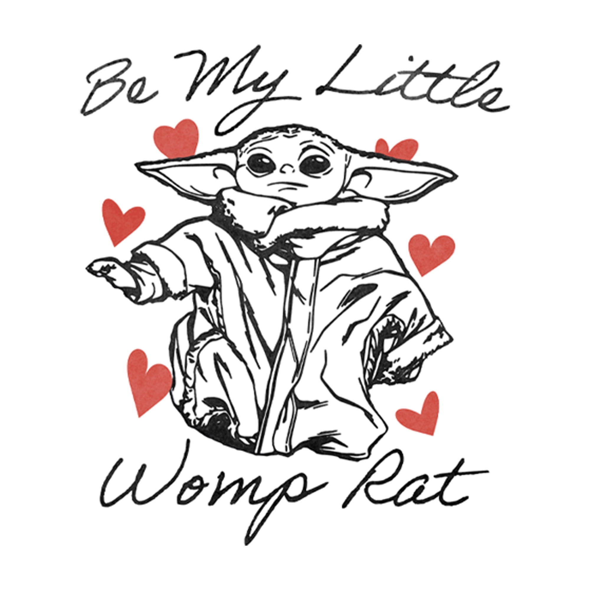 Star Wars Women S Star Wars The Mandalorian Valentine S Day The Child Be My Womp Rat Graphic Tee Walmart Com Walmart Com