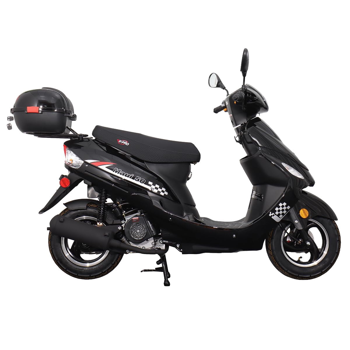 X-Pro Brand New 50cc Gas Moped Motorcycle, 10" Aluminum Wheels Electric/Kick Start! Large Headlights