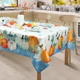 thumbnail image 4 of Fall Tablecloth 60"x84" Rectangular, Orange Blue White Pumpkin Fall Harvest Tablecloths Decor,Water Resistant Autumn Thanksgiving Table Cover for Home Dinner Party Picnic, 4 of 6
