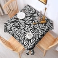thumbnail image 2 of Black Boho Tribal Feathers Pattern Square Tablecloth,Waterproof Square Table Cover,Wipeable Spillproof Washable Table Cover for Home Kitchen Party Decor 42"X42"(107x107cm), 2 of 6