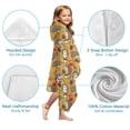 thumbnail image 7 of Cute Hedgehog Apple Mushroom Hooded Bath Towel，60"x35" for Ages 3 To 12 Kids, Quick Dry Lightweight Soft Microfiber Hood Beach Towel Cover Up for Kids, 7 of 7