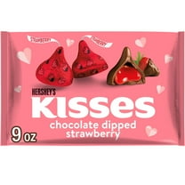 Hershey's Kisses Chocolate Dipped Strawberry Flavored Valentine's Candy, Bag 9 oz